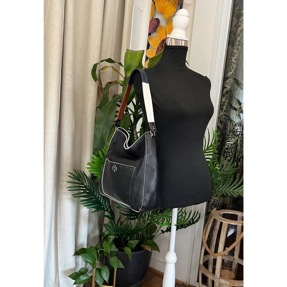 TORY BURCH BLACK LEATHER BERKLEY HANDBAG - Picture 8 of 10